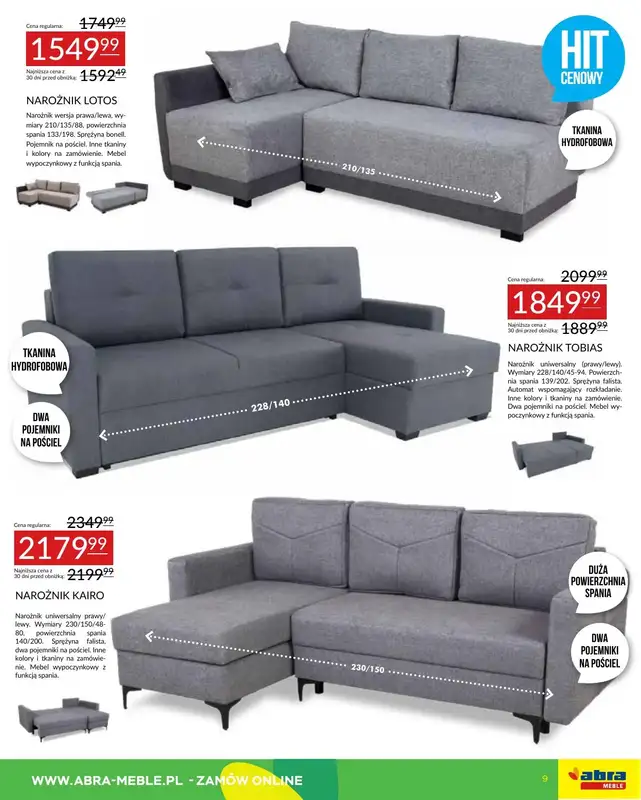 Abra Meble - gazetka promocyjna Gazetka od środy 18.06 do poniedziałku 07.07 - strona 9