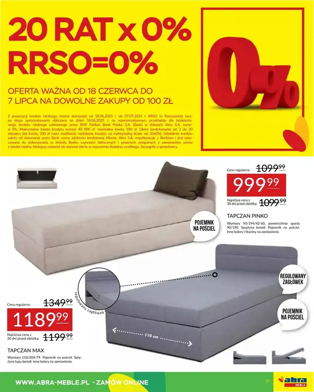 Abra Meble - gazetka promocyjna Gazetka od środy 18.06 do poniedziałku 07.07 - strona 17