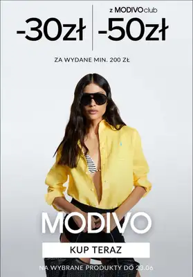 Modivo - gazetka promocyjna Extra rabat przy zakupie za min. 200 zł od środy 18.06 do poniedziałku 23.06