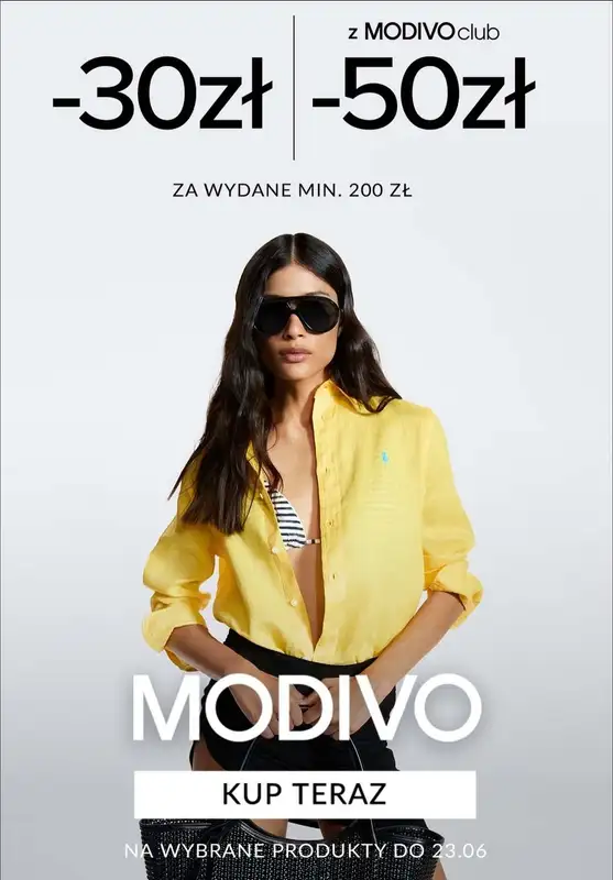 Modivo - gazetka promocyjna Extra rabat przy zakupie za min. 200 zł od środy 18.06 do poniedziałku 23.06