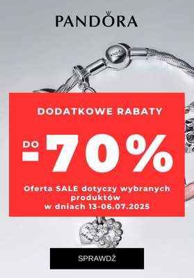 Pandora - gazetka promocyjna Dodatkowe rabaty do 70% od środy 18.06 do niedzieli 06.07