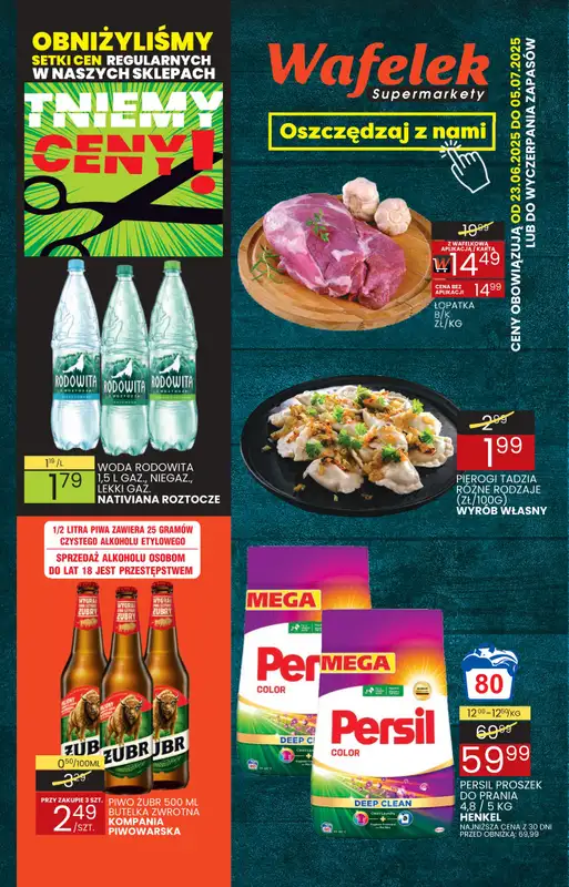 Wafelek - gazetka promocyjna Gazetka od poniedziałku 23.06 do soboty 05.07