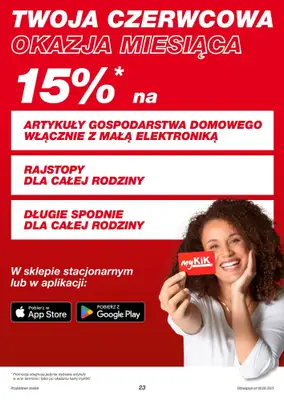 KiK - gazetka promocyjna Gazetka od poniedziałku 09.06 do poniedziałku 30.06 - strona 23