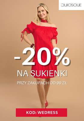 Quiosque - gazetka promocyjna -20% na sukienki od wtorku 24.06 do poniedziałku 30.06