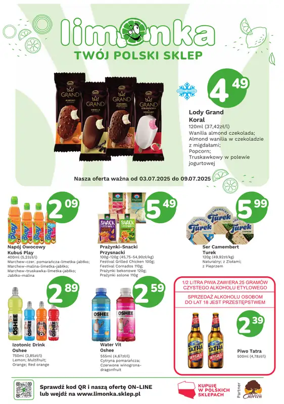 Limonka - gazetka promocyjna Gazetka od czwartku 03.07 do środy 09.07