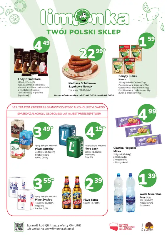 Limonka - gazetka promocyjna Plakat promocyjny od czwartku 03.07 do środy 09.07