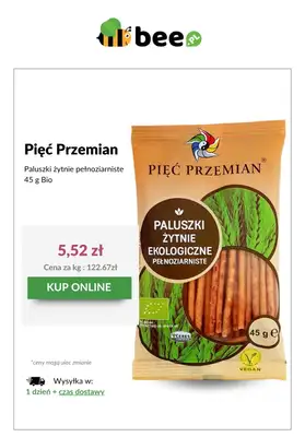 Bee.pl - gazetka promocyjna Zdrowe przekąski od poniedziałku 30.06 do niedzieli 06.07 - strona 5 Bee.pl - gazetka promocyjna Zdrowe przekąski od poniedziałku 30.06 do niedzieli 06.07 - strona 5