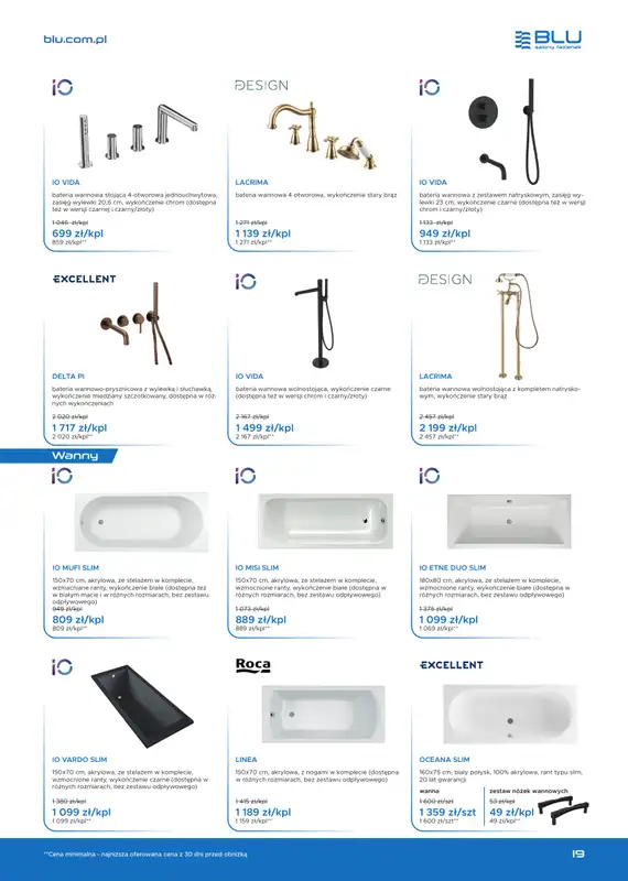 Blu Salony Łazienek - gazetka promocyjna Gazetka od wtorku 01.07 do piątku 31.10 - strona 19