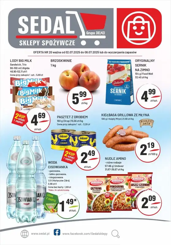 Sedal - gazetka promocyjna Gazetka od środy 02.07 do wtorku 08.07