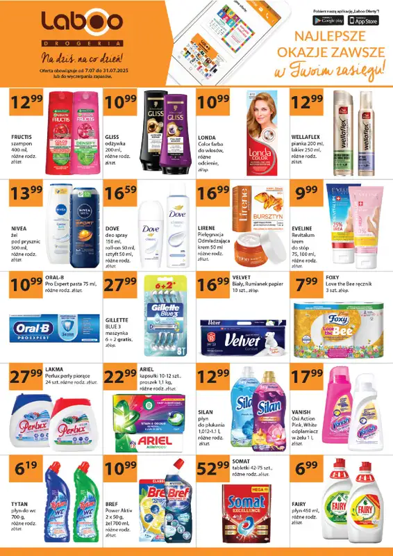 Drogerie Laboo - gazetka promocyjna Gazetka od poniedziałku 07.07 do czwartku 31.07