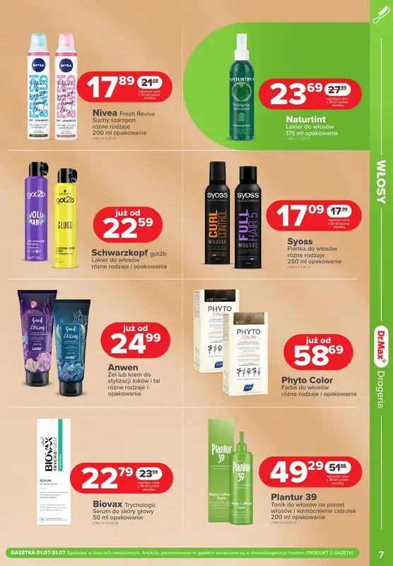 Dr.Max Drogeria - gazetka promocyjna Gazetka od piątku 04.07 do czwartku 31.07 - strona 7