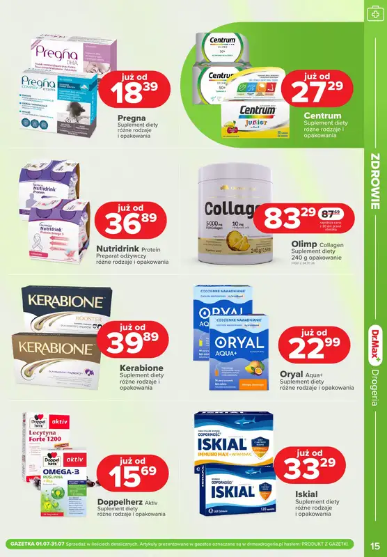Dr.Max Drogeria - gazetka promocyjna Gazetka od piątku 04.07 do czwartku 31.07 - strona 15