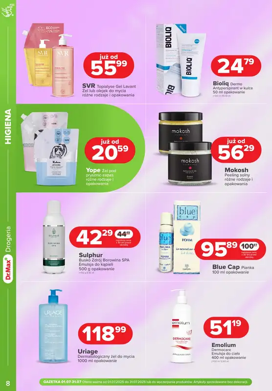 Dr.Max Drogeria - gazetka promocyjna Gazetka od piątku 04.07 do czwartku 31.07 - strona 8