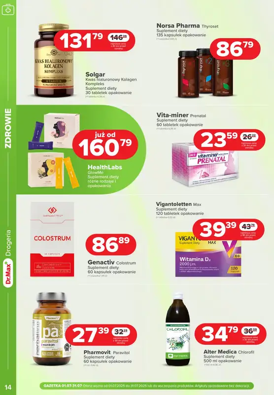 Dr.Max Drogeria - gazetka promocyjna Gazetka od piątku 04.07 do czwartku 31.07 - strona 14