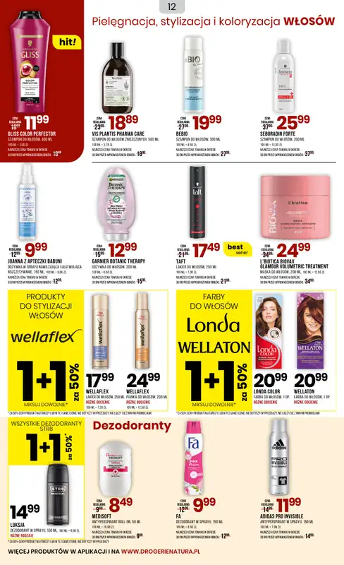 Drogerie Natura - gazetka promocyjna Gazetka od soboty 05.07 do wtorku 22.07 - strona 12