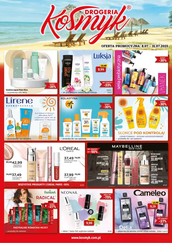 Drogeria Kosmyk - gazetka promocyjna Gazetka od wtorku 08.07 do czwartku 31.07