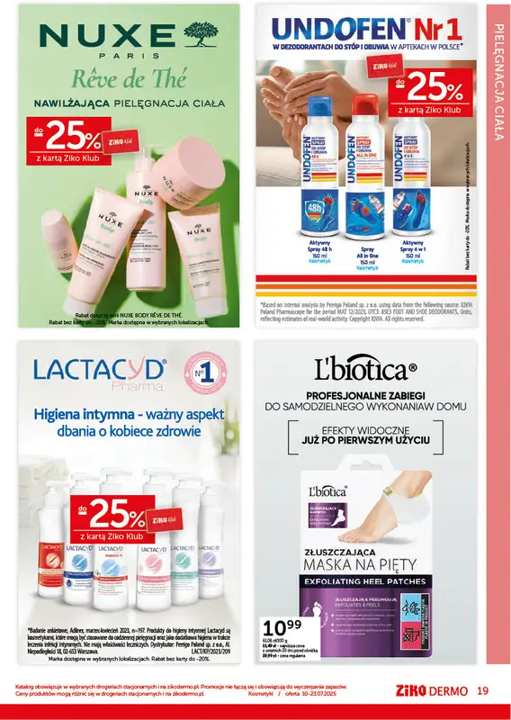 Ziko Dermo - gazetka promocyjna Gazetka od czwartku 10.07 do środy 23.07 - strona 19