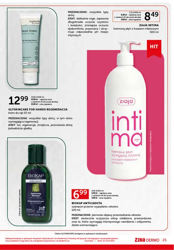 Ziko Dermo - gazetka promocyjna Gazetka od czwartku 10.07 do środy 23.07 - strona 25