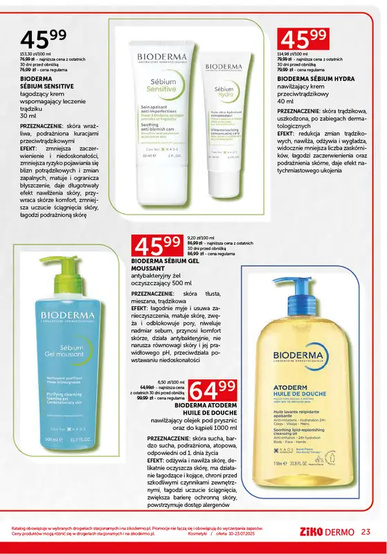 Ziko Dermo - gazetka promocyjna Gazetka od czwartku 10.07 do środy 23.07 - strona 23