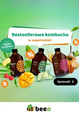 Bee.pl - gazetka promocyjna Bestsellerowa kombucha w SUPERCENIE! od poniedziałku 07.07 do niedzieli 13.07 Bee.pl - gazetka promocyjna Bestsellerowa kombucha w SUPERCENIE! od poniedziałku 07.07 do niedzieli 13.07