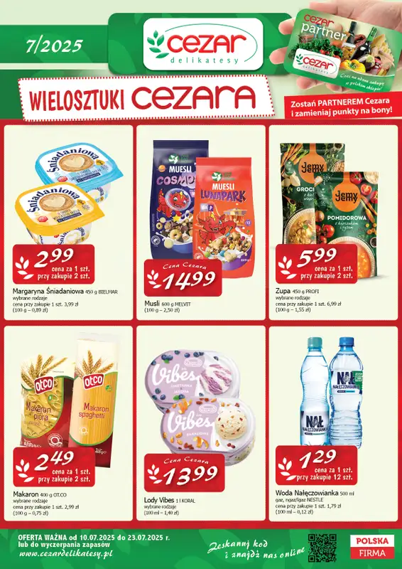 CEZAR Delikatesy - gazetka promocyjna Gazetka od czwartku 10.07 do środy 23.07