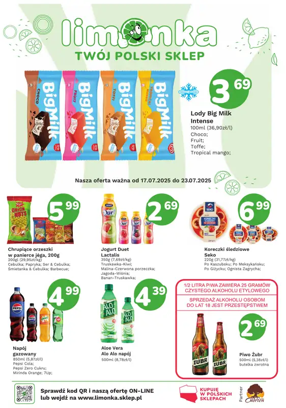 Limonka - gazetka promocyjna Gazetka od czwartku 17.07 do środy 23.07