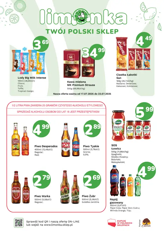 Limonka - gazetka promocyjna Plakat promocyjny od czwartku 17.07 do środy 23.07
