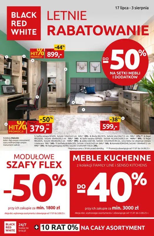 Black Red White - gazetka promocyjna Letnie rabatowanie do -50% od czwartku 17.07 do niedzieli 03.08