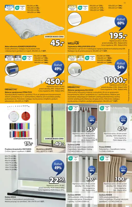 Jysk - gazetka promocyjna Wyprzedaż. Rabat do 60% od środy 23.07 do niedzieli 10.08 - strona 11