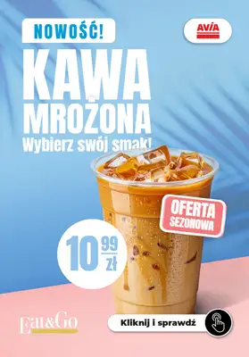 AVIA Stacje Paliw - gazetka promocyjna NOWOŚĆ - KAWA MROŻONA od poniedziałku 21.07 do niedzieli 31.08 AVIA Stacje Paliw - gazetka promocyjna NOWOŚĆ - KAWA MROŻONA od poniedziałku 21.07 do niedzieli 31.08