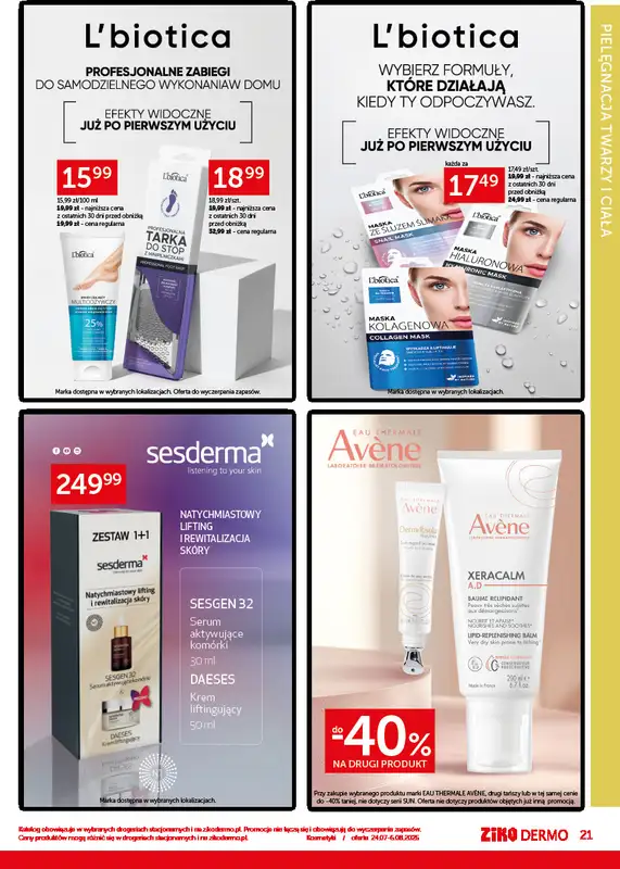 Ziko Dermo - gazetka promocyjna Gazetka od czwartku 24.07 do środy 06.08 - strona 21
