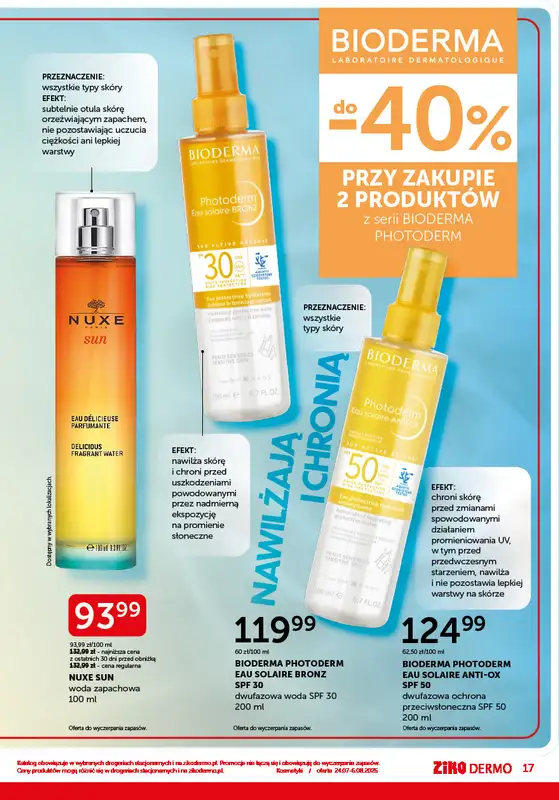 Ziko Dermo - gazetka promocyjna Gazetka od czwartku 24.07 do środy 06.08 - strona 17