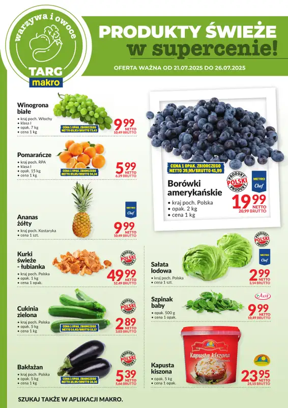 Makro - gazetka promocyjna Targ MAKRO - oferta świeża w super cenach! od poniedziałku 21.07 do soboty 26.07 - strona 5