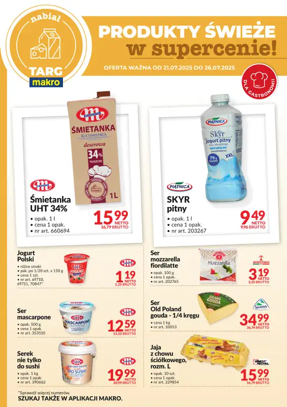 Makro - gazetka promocyjna Targ MAKRO - oferta świeża w super cenach! od poniedziałku 21.07 do soboty 26.07