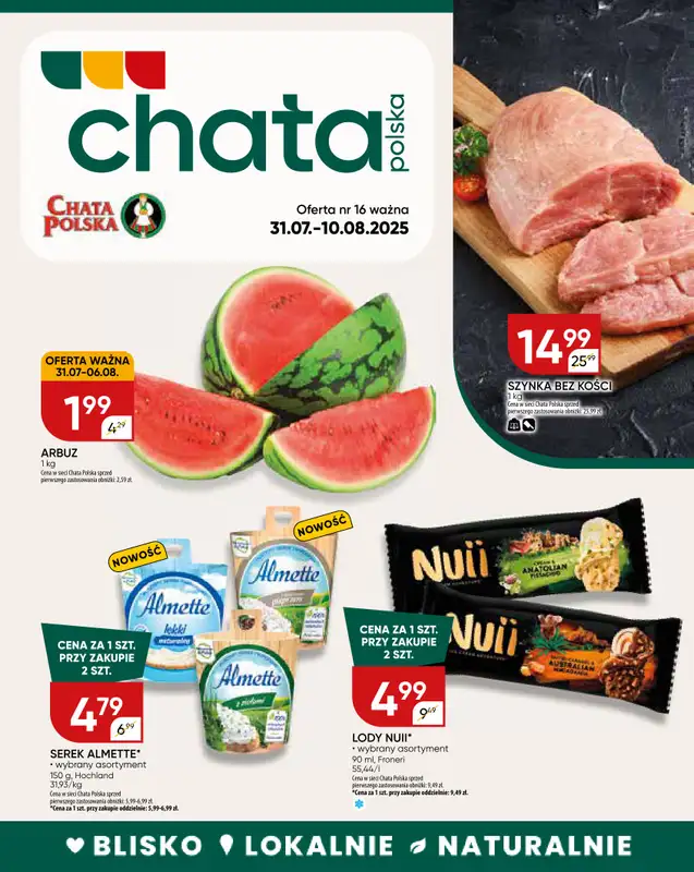 Chata Polska - gazetka promocyjna Gazetka od czwartku 31.07 do niedzieli 10.08