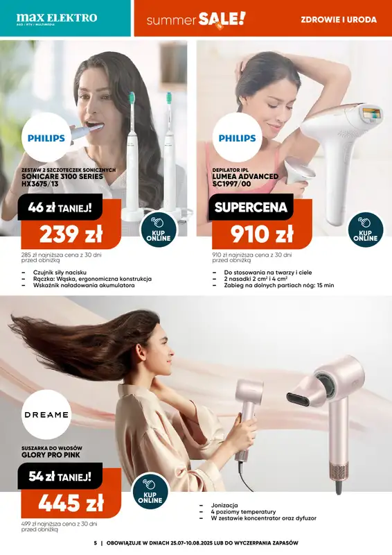 Max Elektro - gazetka promocyjna Gazetka od piątku 25.07 do niedzieli 10.08 - strona 5