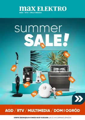 Max Elektro - gazetka promocyjna Gazetka od piątku 25.07 do niedzieli 10.08 Max Elektro - gazetka promocyjna Gazetka od piątku 25.07 do niedzieli 10.08