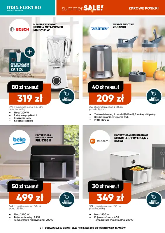 Max Elektro - gazetka promocyjna Gazetka od piątku 25.07 do niedzieli 10.08 - strona 6