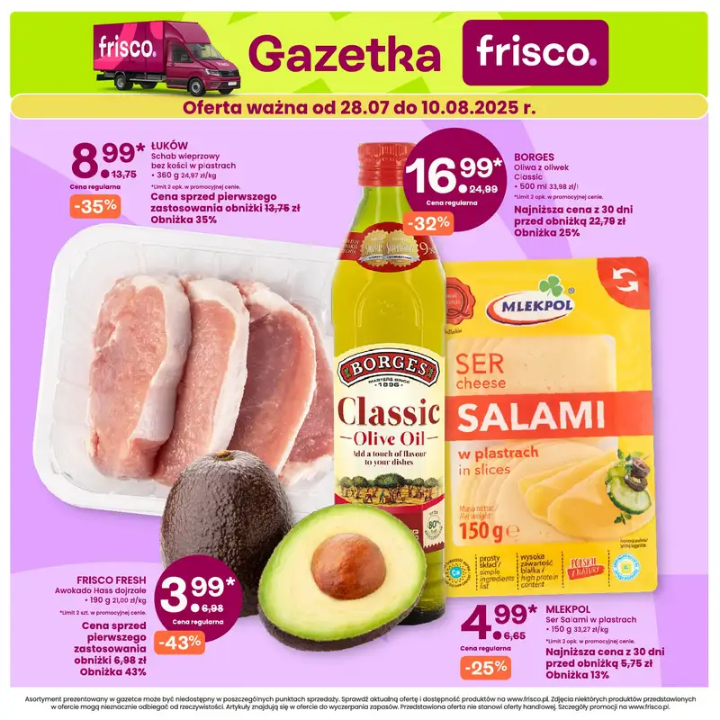 Frisco - gazetka promocyjna Gazetka od poniedziałku 28.07 do niedzieli 10.08