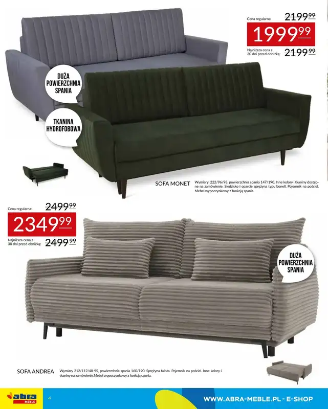 Abra Meble - gazetka promocyjna Gazetka od poniedziałku 28.07 do czwartku 07.08 - strona 4