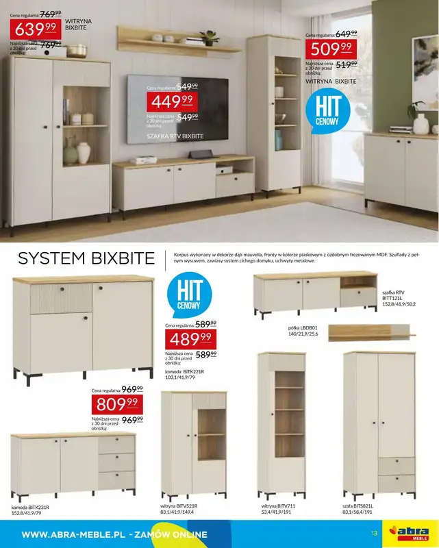 Abra Meble - gazetka promocyjna Gazetka od poniedziałku 28.07 do czwartku 07.08 - strona 13