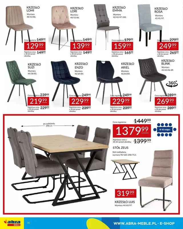 Abra Meble - gazetka promocyjna Gazetka od poniedziałku 28.07 do czwartku 07.08 - strona 36