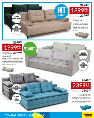 Abra Meble - gazetka promocyjna Gazetka od poniedziałku 28.07 do czwartku 07.08 - strona 9 Abra Meble - gazetka promocyjna Gazetka od poniedziałku 28.07 do czwartku 07.08 - strona 9