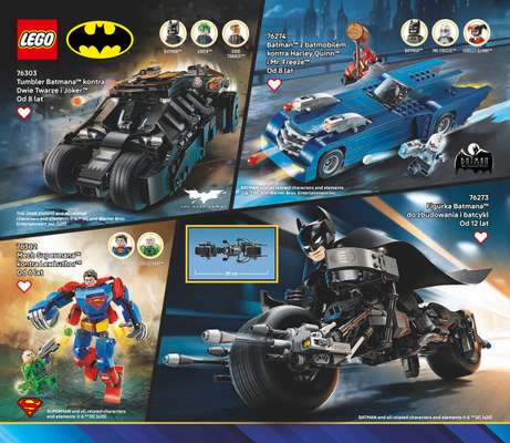 Batman z batmobilem kontra Harley Quinn i Mr. Freeze