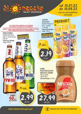 Słoneczko - gazetka promocyjna Gazetka od czwartku 31.07 do niedzieli 10.08