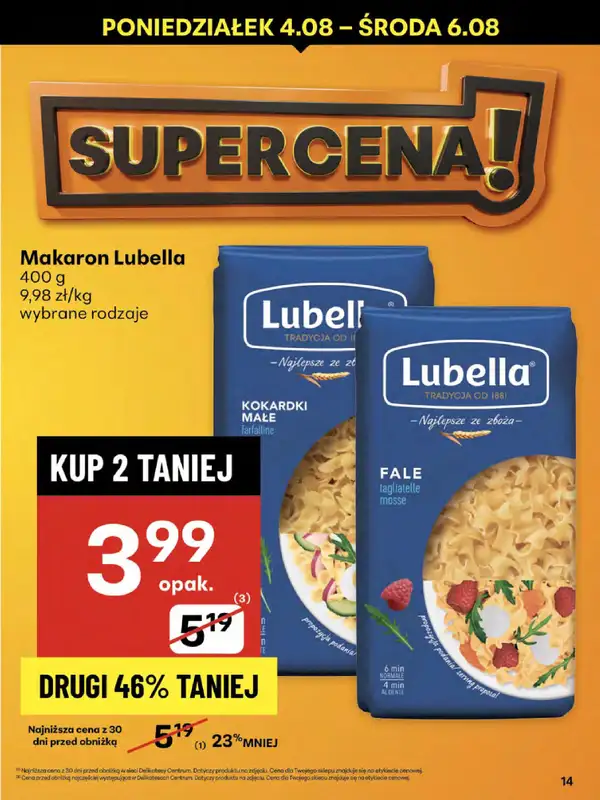 Delikatesy Centrum - gazetka promocyjna Gazetka od czwartku od czwartku 31.07 do środy 06.08 - strona 14