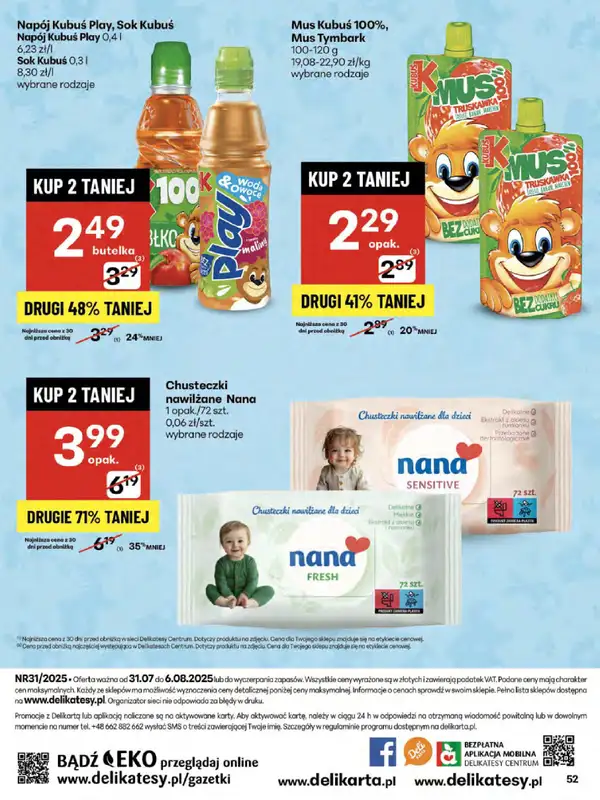 Delikatesy Centrum - gazetka promocyjna Gazetka od czwartku od czwartku 31.07 do środy 06.08 - strona 52