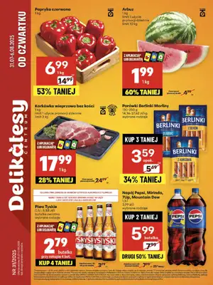 Delikatesy Centrum - gazetka promocyjna Gazetka od czwartku od czwartku 31.07 do środy 06.08