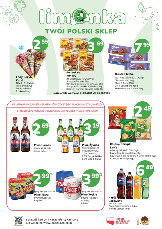 Limonka - gazetka promocyjna Plakat promocyjny od czwartku 31.07 do środy 06.08