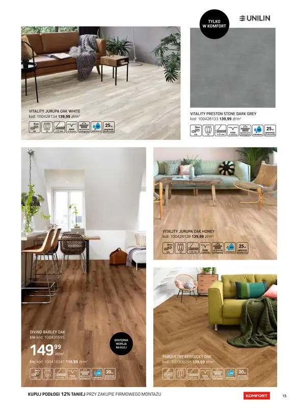 Komfort - gazetka promocyjna Katalog podłogi i drzwi 2024/2025 od poniedziałku 01.01 do środy 31.12 - strona 15